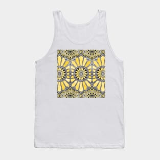 Sunny Yellow Radiant Watercolor Pattern Tank Top